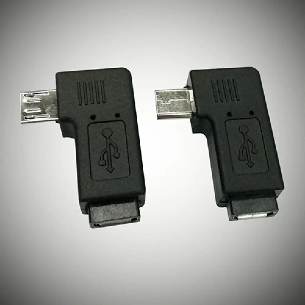 Новое поступление 2 шт. 90 градусов мини USB гнездо к микро Штекерный адаптер Разъем
