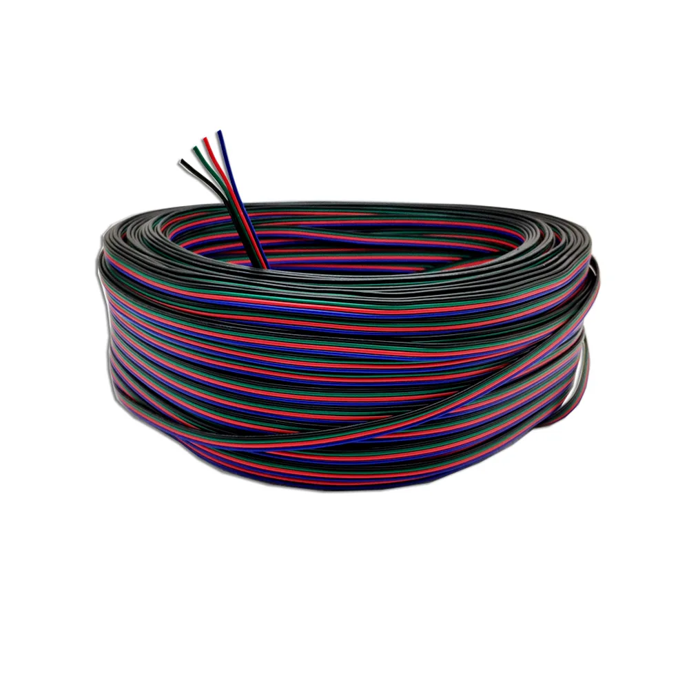 20 м 22AWG светодиодный кабель Американская классификация проводов 2р 3P 4 5 Луженая Медь Электрический провод с ПВХ изоляцией, RGB/RGBW для 5050 5730 8520 светильник Stirp Питание