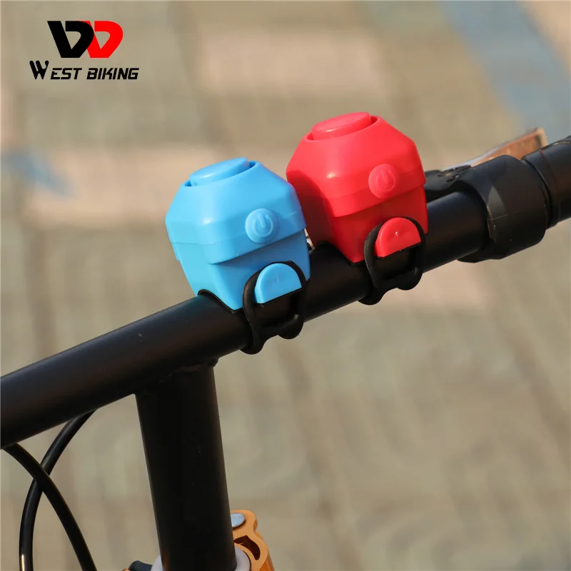 

WEST BIKING Electric Cycling Bell MTB Road Bike 130dB Horn Rainproof Safety Silica Gel Shell Bell Bicycle Handlebar Accessories