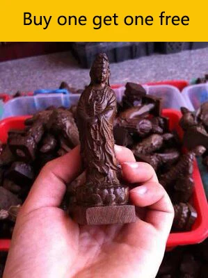 Купите один и получите бесплатно резьба по дереву Гуаньинь картина будды