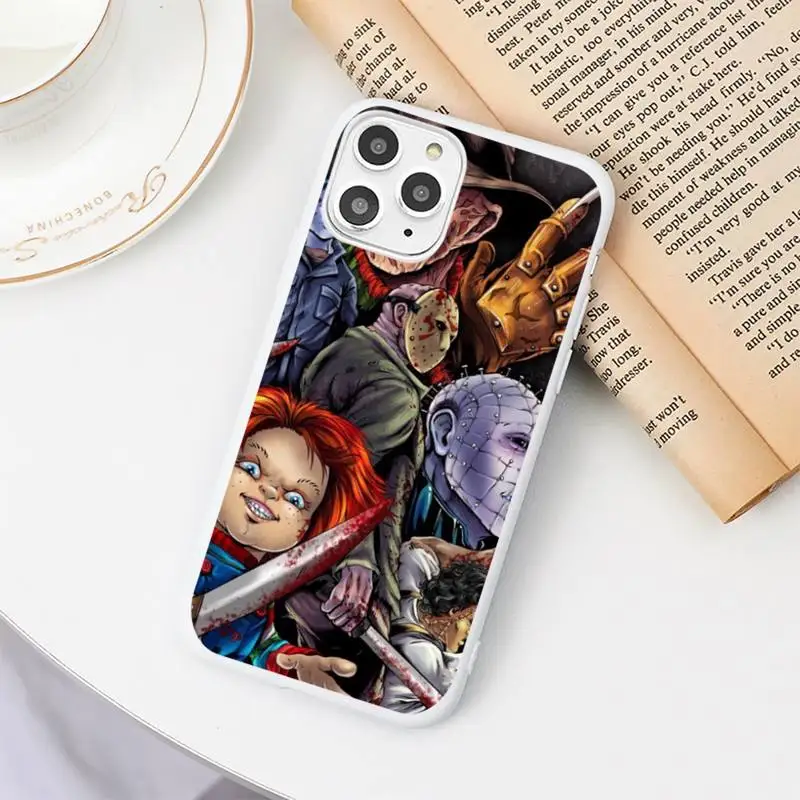 

CHUCKY Horror CHUCKY CHILDS Movie Phone Case Candy Color White for iPhone 11 pro XS MAX 8 7 6 6S Plus X 5S SE 2020 XR
