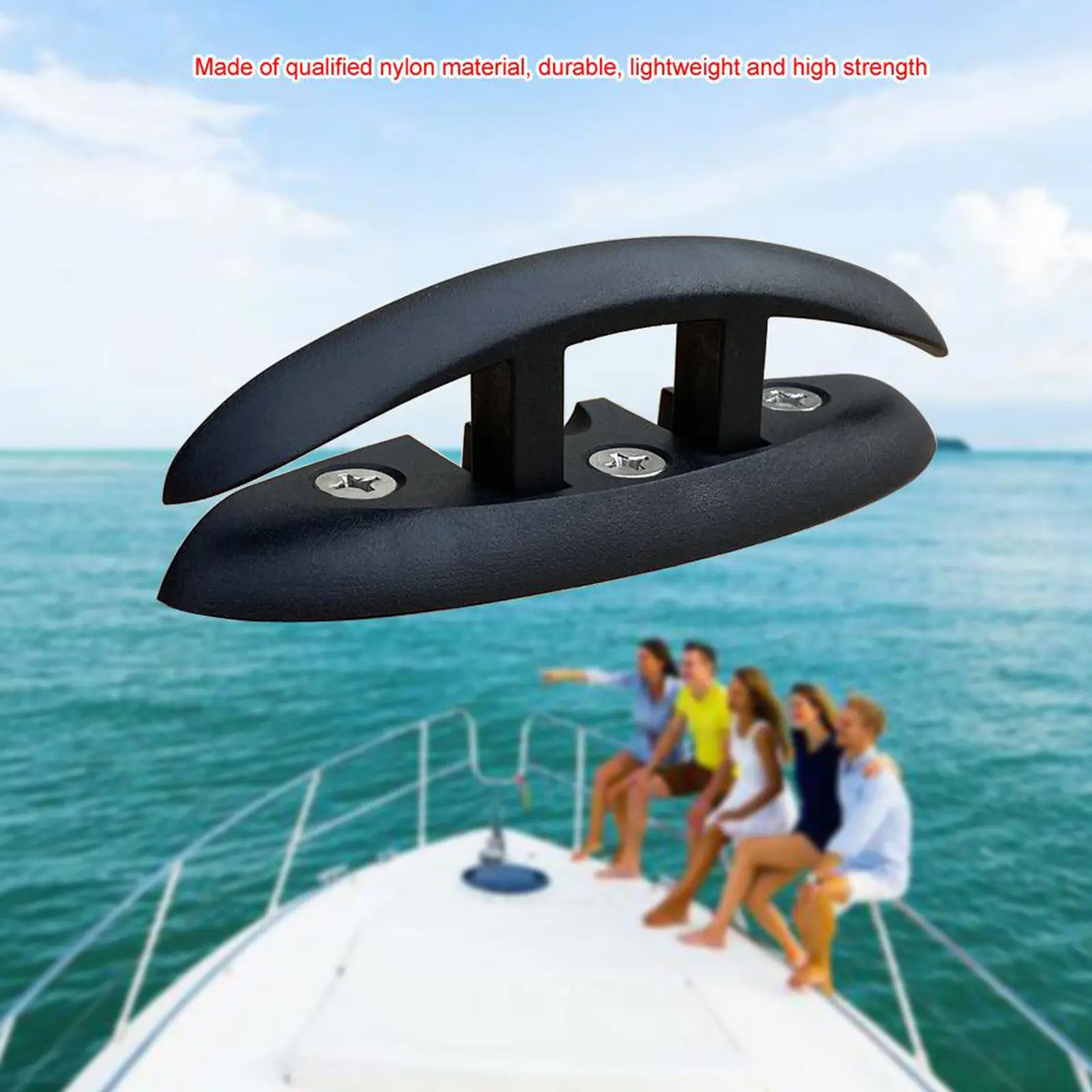 

130mm Nylon Sailboats Boat Flip Up Folding Pull Up Cleat Dock Deck Marine Handwares accessories Flush Mount Black