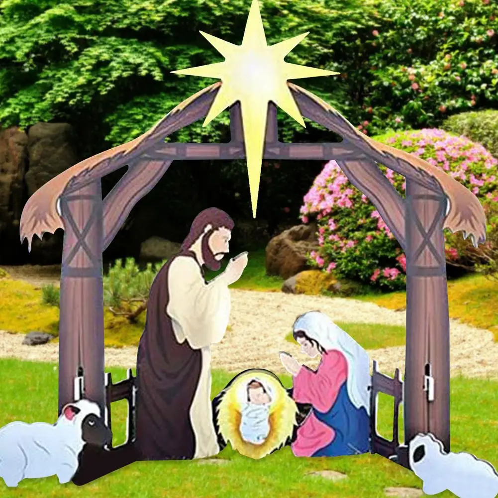 Ornamento de nacimiento de Jesús, regalos de escena de Natividad, artesanías, decoración de pesebre navideño, figuritas, decoración de jardín al aire libre
