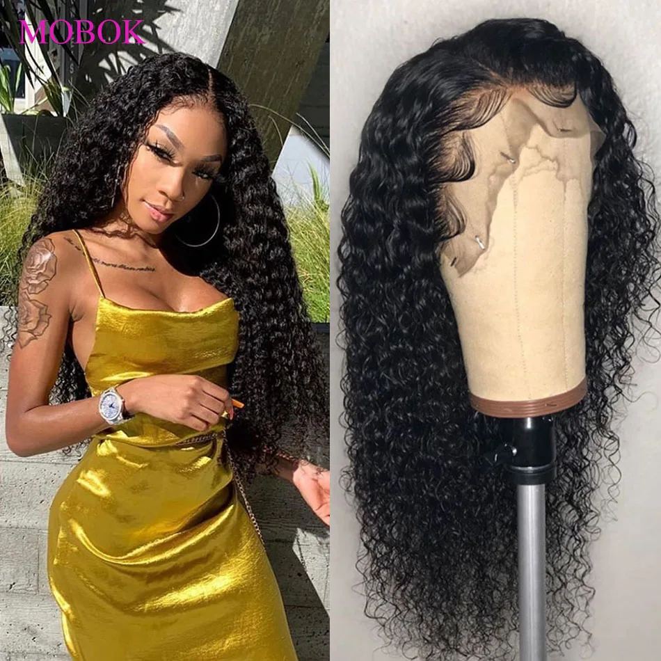 Парик с кудрявым кружевом 150% малазийский кудрявый парик Remy 13X4 парики фронтальным