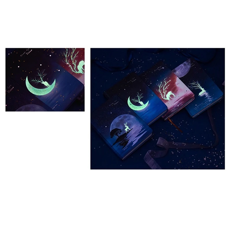 Midsummer Night Luminous Hardcover A5 Notebook Color Page Illustration Hand Book School Stationery Present New Arrival | Канцтовары для