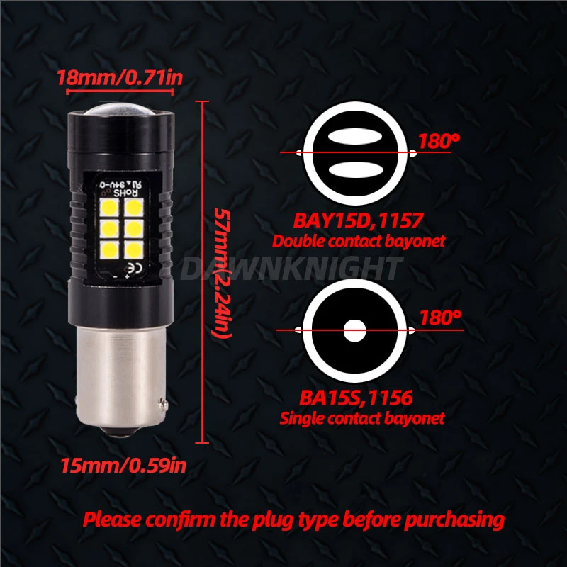 2 шт. Автомобильные светодиодные лампы для указателей поворота 1156 1157 21SMD 3030 BA15S BAY15D