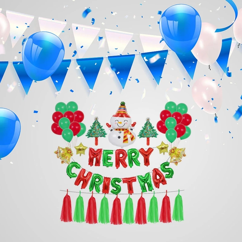 

Christmas Balloons Christmas Decorations, Holiday Decoration Balloon Merry Christmas Balloons Banner Santa Sequin Latex