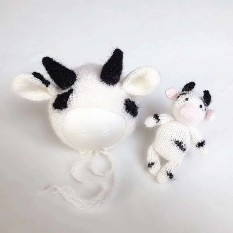 Vintage Hat Toy Set New Born Animal Photography Props Knit Mohair Rabbit Suffer Baby Photo Shoot | Детская одежда и обувь