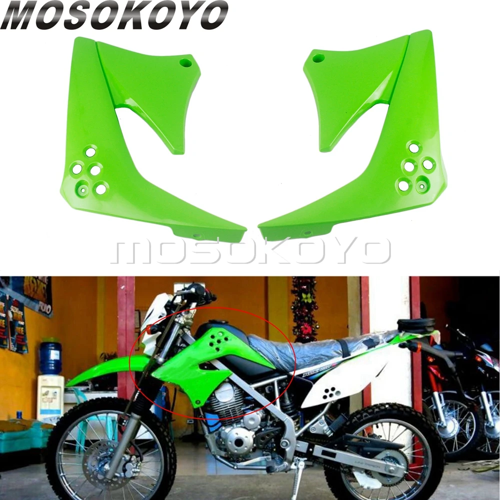 

1 Pair Dirt Pit Bike Front Side Fairing Cover Case For Kawasaki KLX 150 KLX150 Motocross Green Oil Fuel Tank Guard Protection