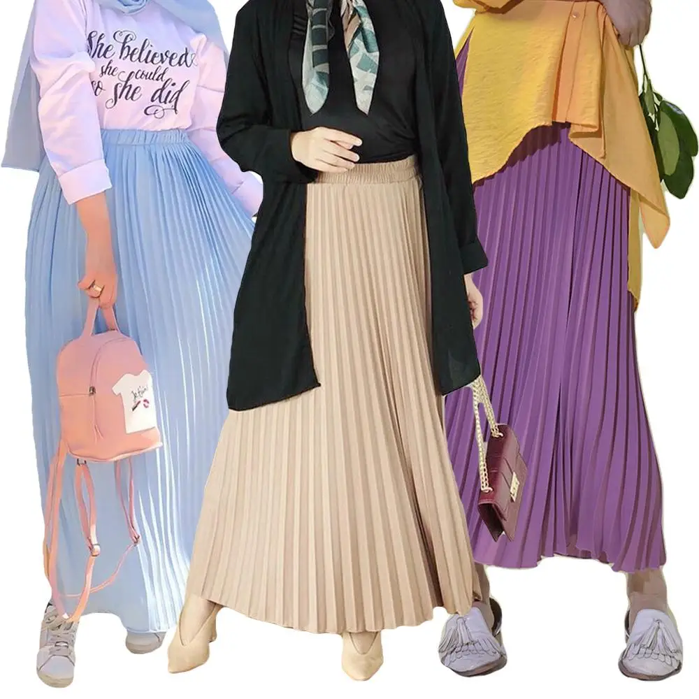 Модная женская шифоновая юбка эластичная плиссированная длинная с высокой