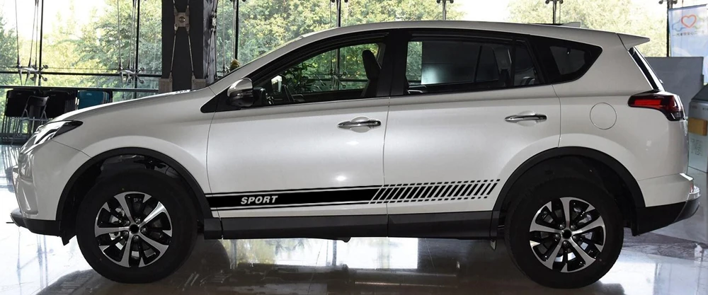 Автомобильные боковые полосы юбки графическая виниловая наклейка наклейки для