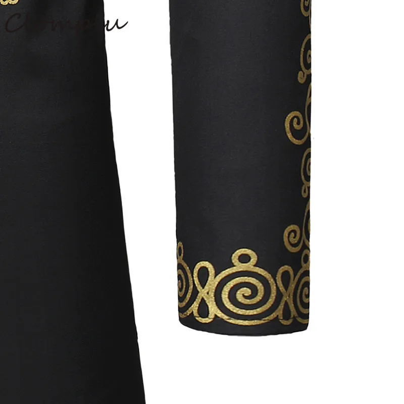

Clomplu 2019 Men Suit African Clothes Dashiki Set Fashion Autumn Golden Printed African Dashiki Men Plus Size Tops Pants