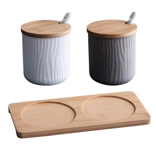 2PCS SET D Керамический горшок для приправ, креативная бутылка для хранения, Скандинавская Бытовая коробка для приправ, емкость для соли, кухонные принадлежности, комбинированный набор - Цвет: 2PCS SET D