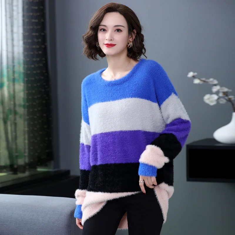 Повседневные женские свитера размера плюс Осень-зима 2019 Модные свободные