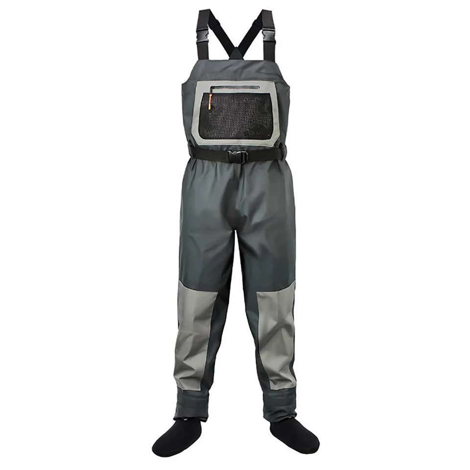 Fly Fishing Waders Chest Fishing Wading Pants 3 Layer Waterproof Fishing Boots Aqua Set Rock Waders Felt SoleStocking Foot