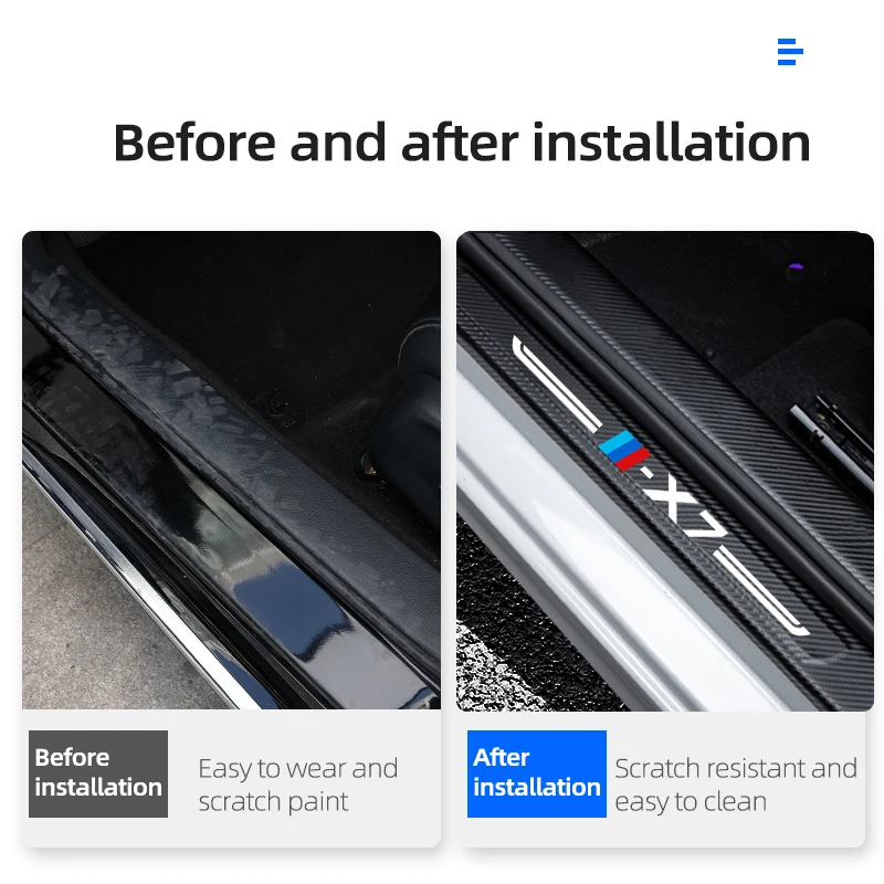 Автомобильные дверные наклейка для порога 4 шт. аксессуары BMW X1 X2 X3 X4 X5 X6 X7 G01 F10 F15 F49