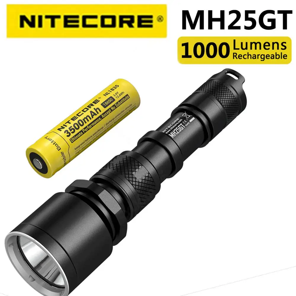 NITECORE MH25GT 1000 люменов CREE V3 светодиодный перезаряжаемый наружный водонепроницаемый