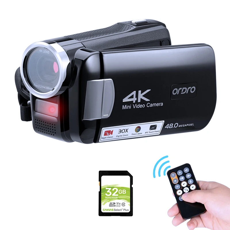Цифровая камера 4K для блогера Ordro AC2 видеозапись YouTube s видеокамера фотографии 1080P
