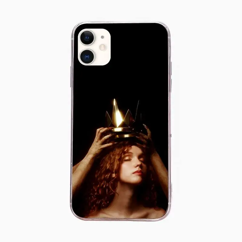 

Beauty Crown Wearing Head Phone Case For Iphone 6 6s 7 8plus X Xr 11 12 Mini Pro Max Fundas Cover