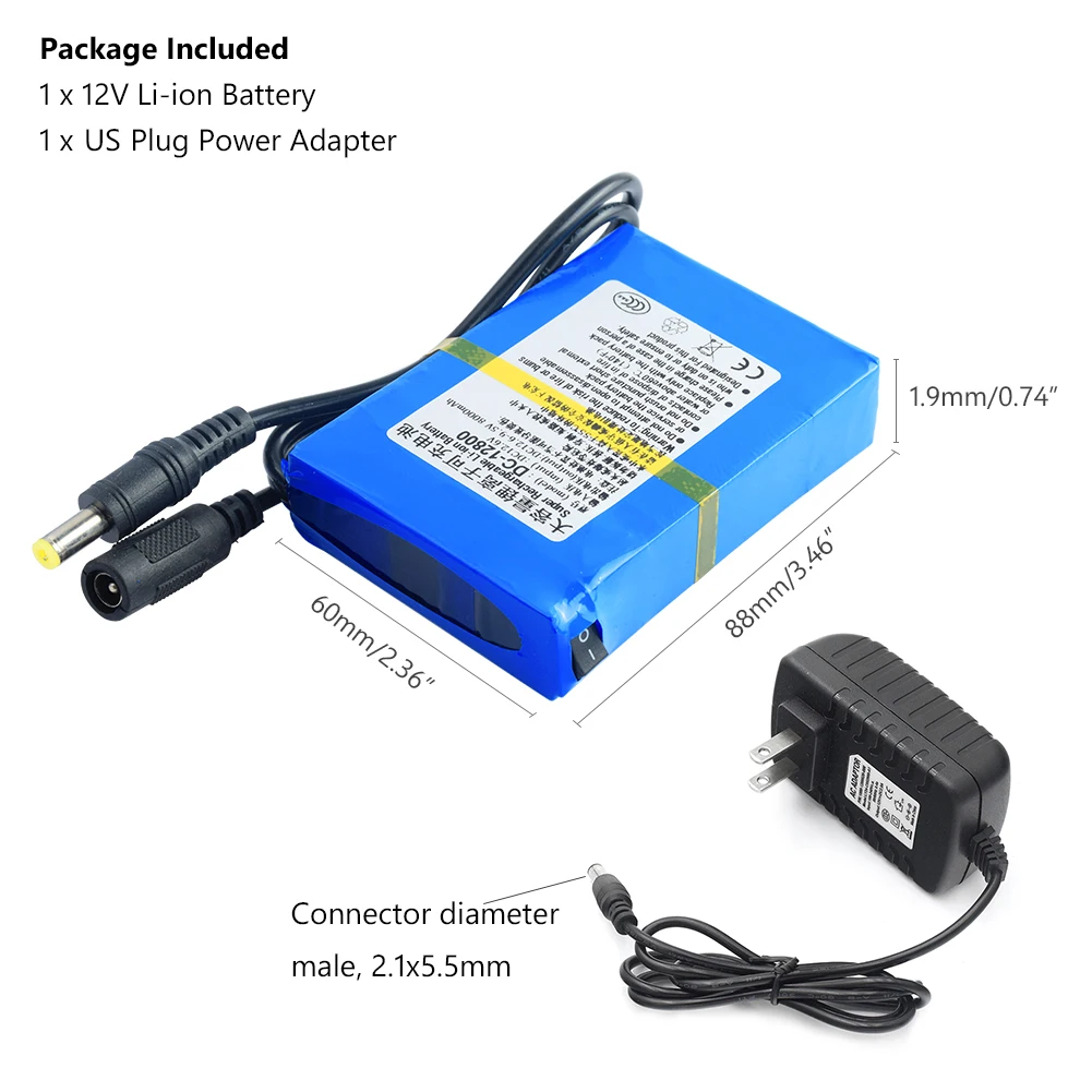 Портативная аккумуляторная батарея 12 В 8000 мАч яркий аккумулятор 6 постоянного