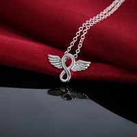 925 stamp angel wing female necklaces pendant 45cm chain fashion luxury women jewelry wholesale sexy accessories free shipping