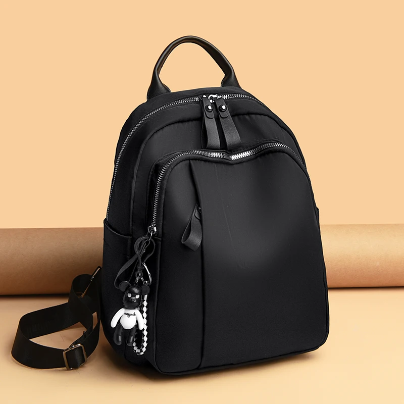 

Black Women Backpack Casual Large Capacity Travel Backpack Quality Oxford Cloth Knapsack 2021 New Brand Designer Female Rucksack