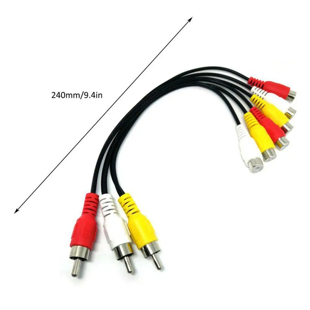 Переходник с 3 RCA штекер на 6 разъем переходник разъемом кабель AV мама для аудио