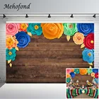 Mehofond Мексиканская фиеста фон день рождения младенца вечеривечерние бумажный цветок деревенская деревянная фотография декорация баннер