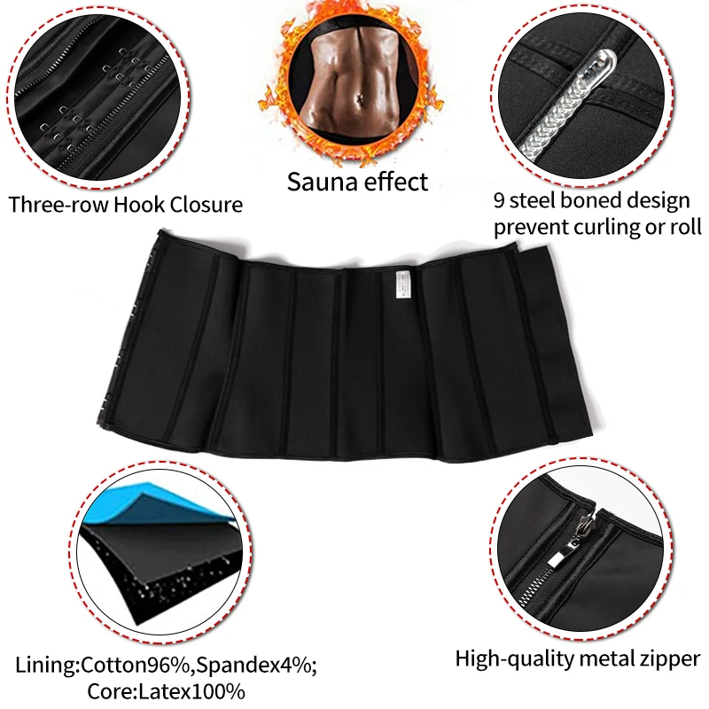 

Women Latex Waist Trainer Corset Underbust Sport Cincher Workout Body Shaper Slimming Belt Waist Trimmer Compression Shapewear