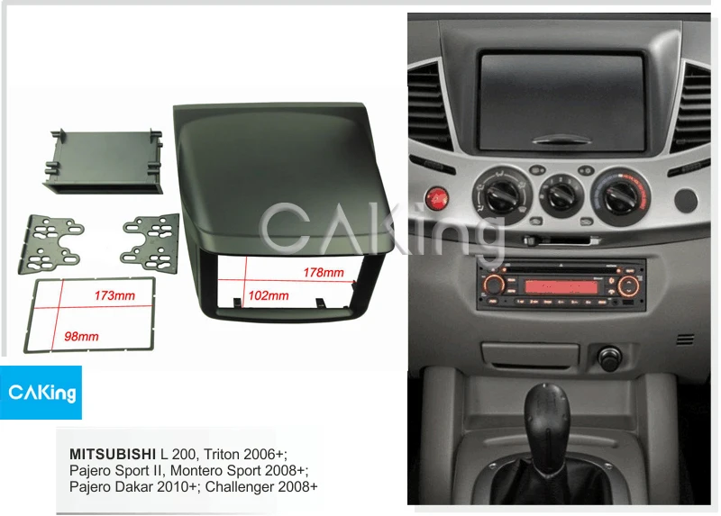 Одинарная/двойная Din фасция Радио панель для MITSUBISHI L200 Triton 2006-2015 комплект фитингов