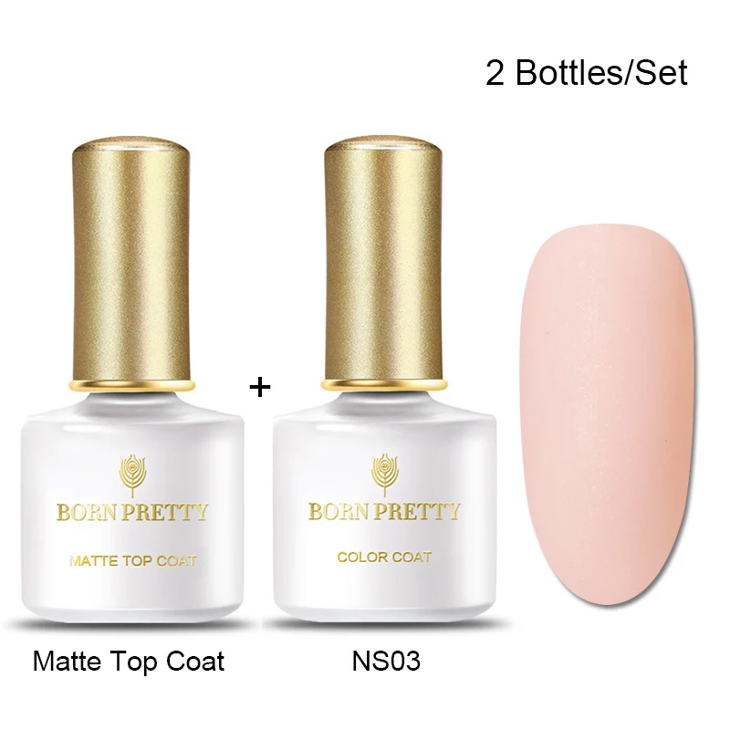 Set 17 BORN PRETTY матовый цвет УФ-гель для ногтей 6 мл черный чистый замочить от УФ-гель для дизайна ногтей лак верхнее Базовое покрытие лак - Цвет: Set 17