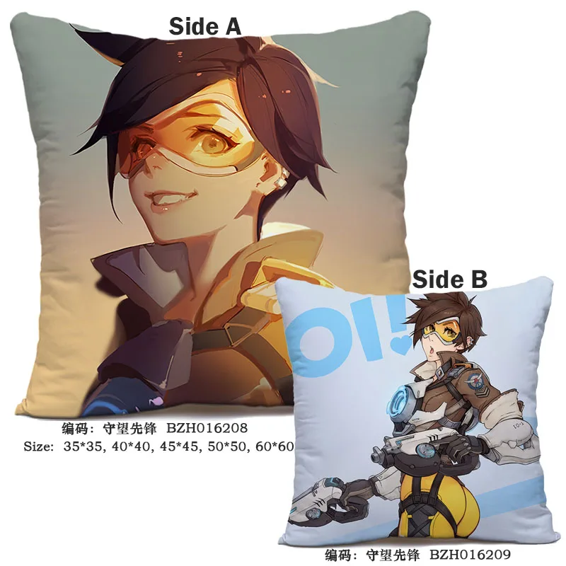 20 45X45 см аниме игра Overwatch наволочка OW dva Mercy Mei Hanzo Genji Reaper Dakimakura Чехол 3D двухсторонний принт наволочка - Цвет: 20