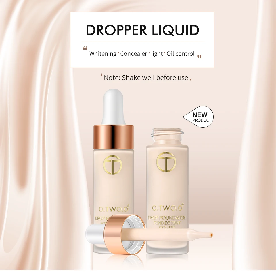 O.TWO.O Foundation 15ml Matte Long Lasting Full Concealer Foundation Makeup Liquid Cream Natural Base Make Up