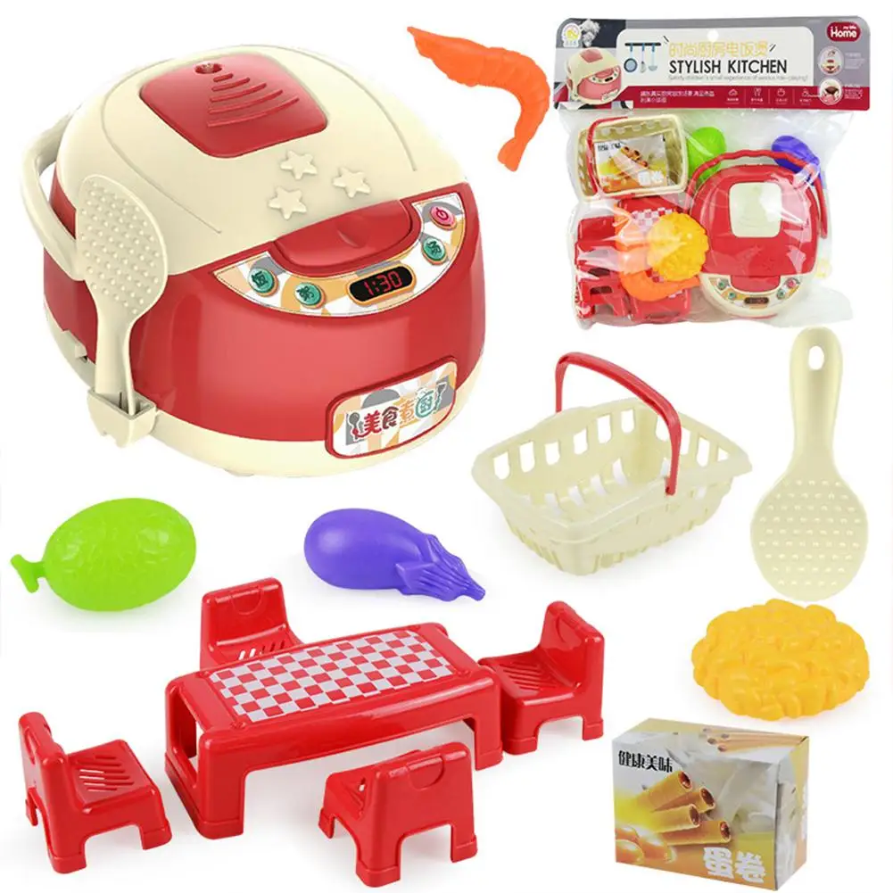 

1 комплект детской кухонной рисоварки, игрушка, игровые кухонные аксессуары, подарки для девочек и мальчиков