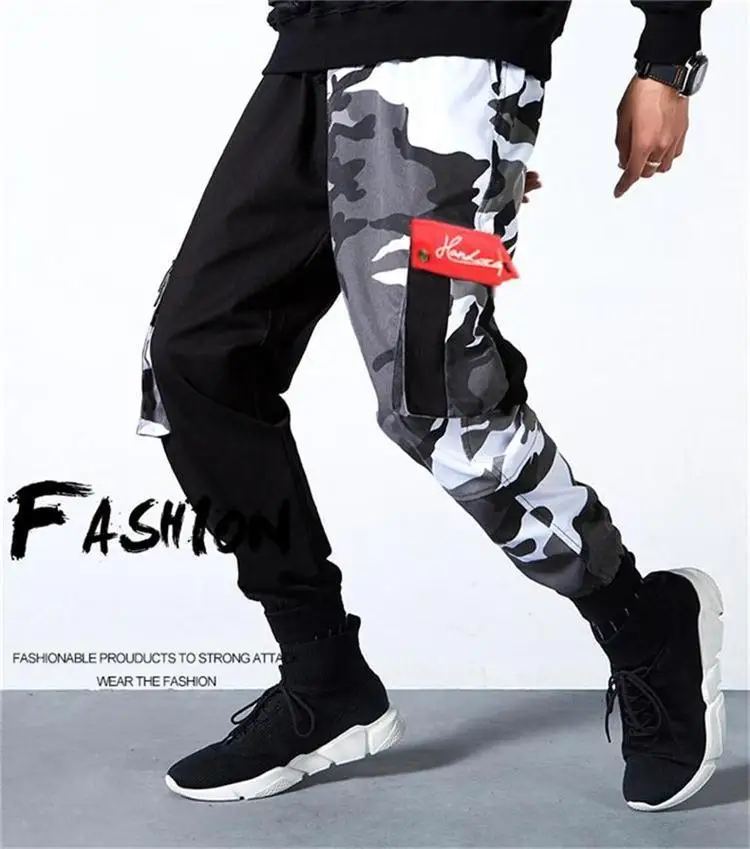 

2021 Color Camo Cargo Pant Mens Baggy Cotton Trousers Hip Hop Harem Casual Hiphop High Fashion Street Male Streetwear Jogger