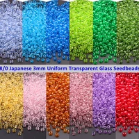 80 japanese transparent glass seedbeads 3mm uniform round spacer clear glass beads for charm diy jewelry making garments sewing