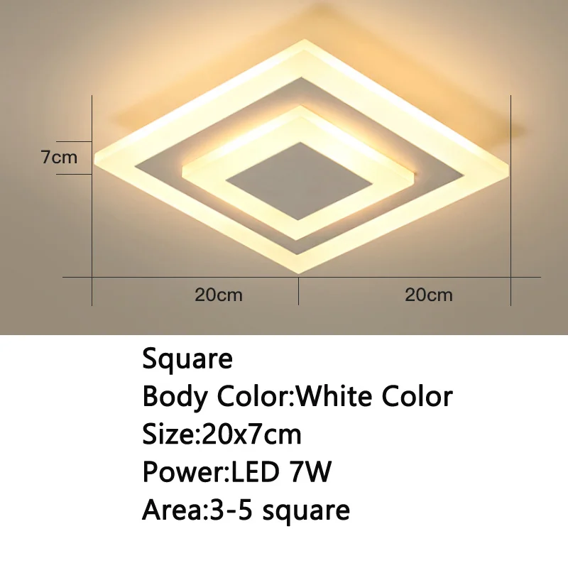 Square White Новая акриловая квадратная лампа, люстры для гостиной, спальни, дома, AC85-265V, современная светодиодная люстра - Цвет абажура: Square White