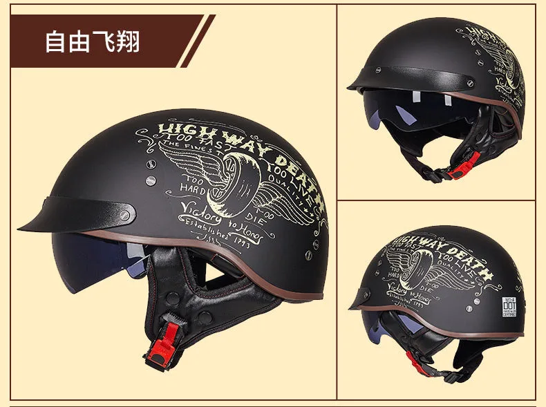 Colour 11 GXT мотоциклетный шлем Ретро Винтаж Casco Мото шлем с открытым лицом скутер мотоциклетный гоночный шлем для верховой езды с точечной сертификацией - Цвет: Colour 11