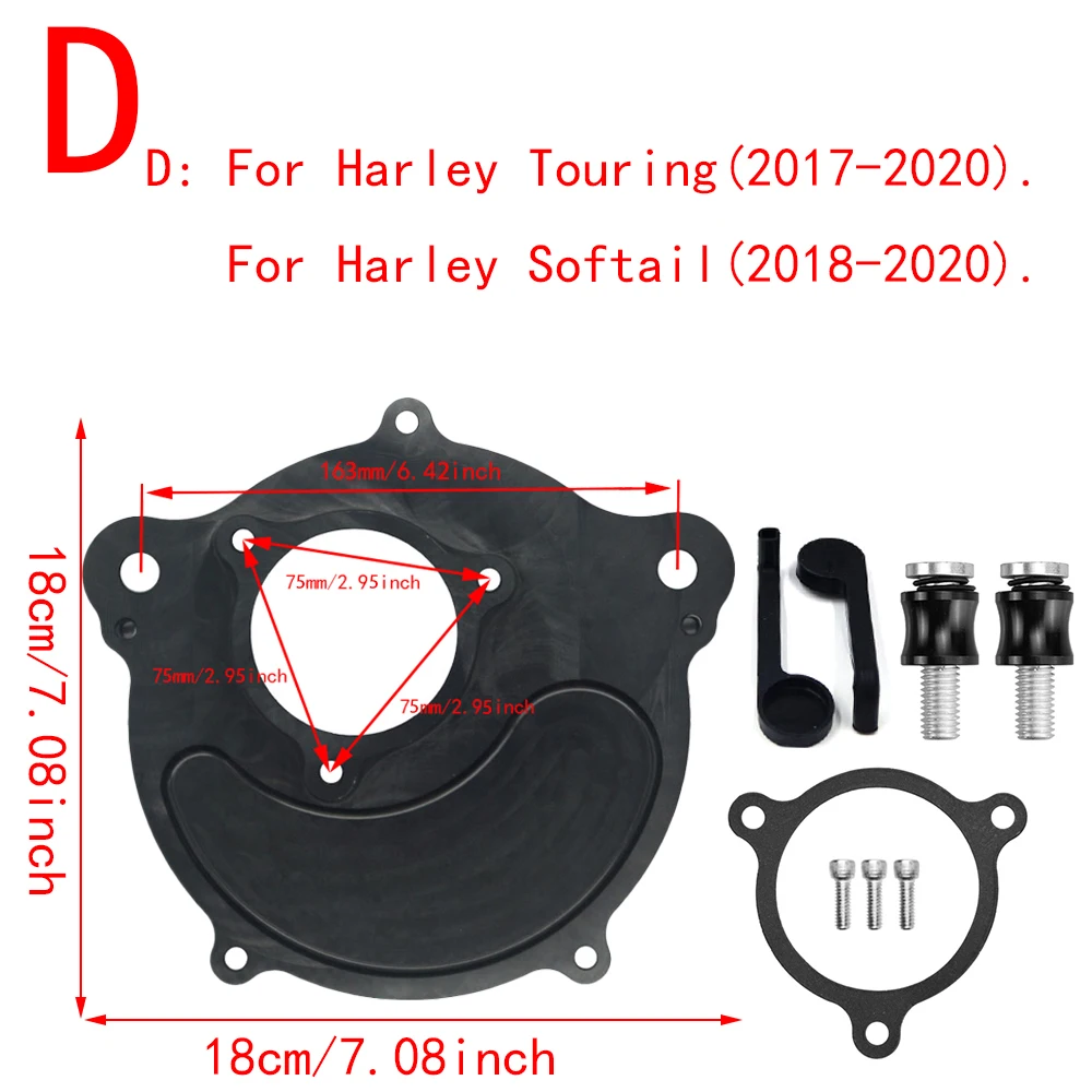 RSD Turbine Air Cleaner Matte Black Intake Filter For Harley Sportster XL 883 Dyna V-Rod Softail Fat Boy Touring Ultra FLHR FLHX images - 6