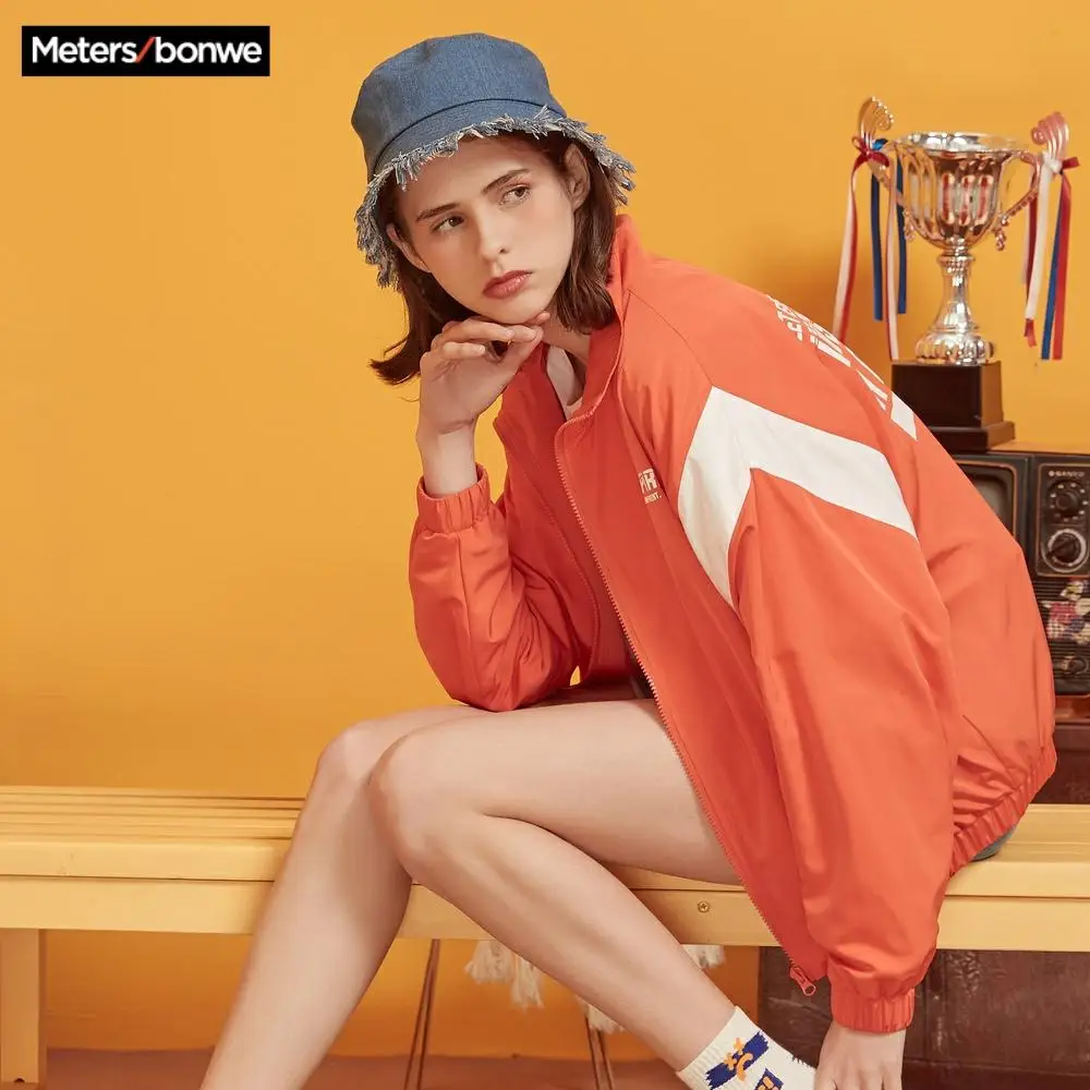 Metersbonwe 2020 New jacket female spring new loose Light simple wild Sports women stand collar 736513 | Женская одежда