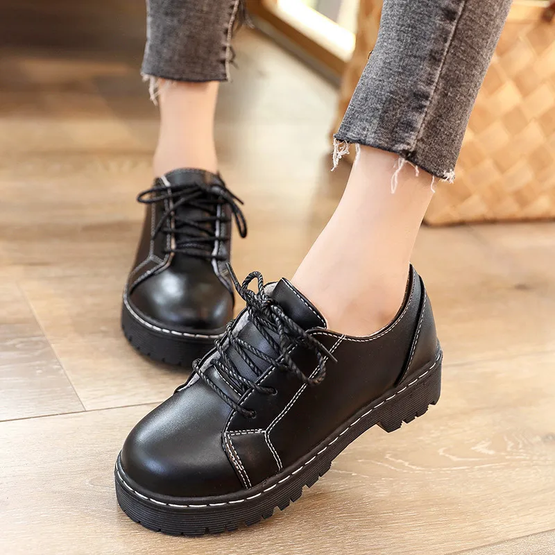 EAGSITY розовые повседневные туфли дерби для женщин на шнуровке с круглым носком