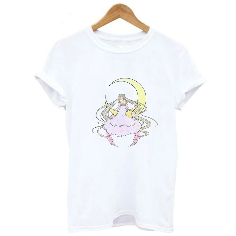 Harajuku Sailor Moon T Shirt New Fashion Pattern Streetwear Tops Loose Short Sleeve Women Tshirt Kawaii Print Couple Clothes