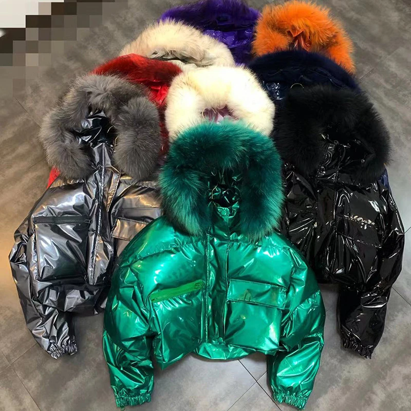 Женская парка с натуральным лисьим мехом пуховик хлопковая куртка 2019 зимняя