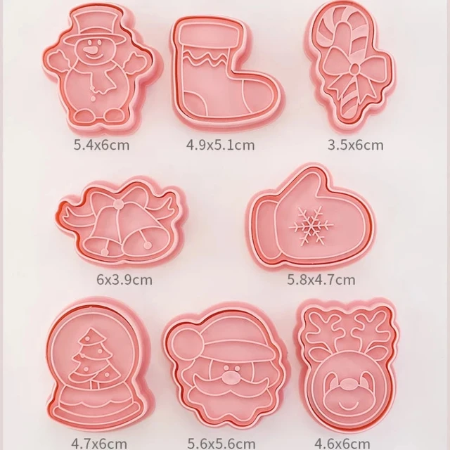 Mold Christmas Cartoon Biscuit Mould 3D Cookie Cutter Plastic 5