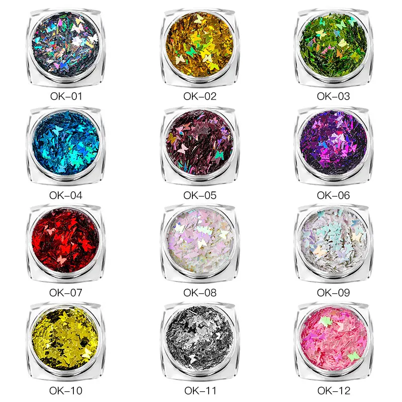 1 коробка голографические хлопья бабочки для дизайна ногтей|Блестки ногтей| |