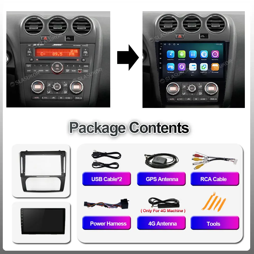 

6G+128G Android 10 For Nissan Teana Altima Manual 2008 2009- 2012 Car Radio Stereo Player GPS Navigation Multimedia DVD NO 2din