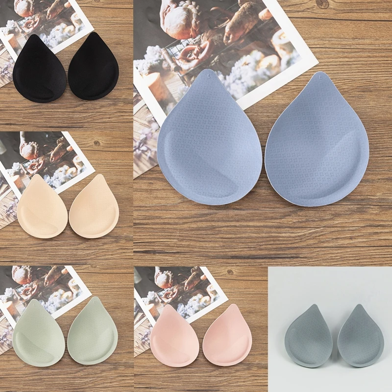 

1 Pairs Women Latex Bra Pads Water Drop Shape Removable Breathable Push Up Cups Inserts Breast Cushion Swimsuit Bikini Padding