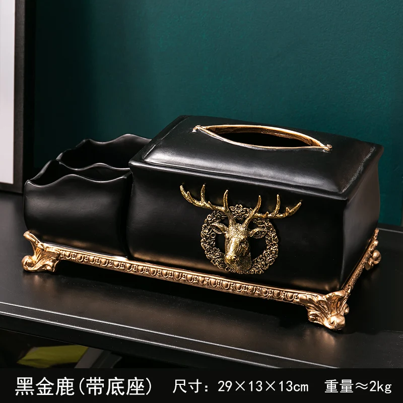 

Multifunction Black Tissue Boxes Luxury Nordic Organizer Tissue Boxes Living Room Boite A Rangement Household Products DG50TB