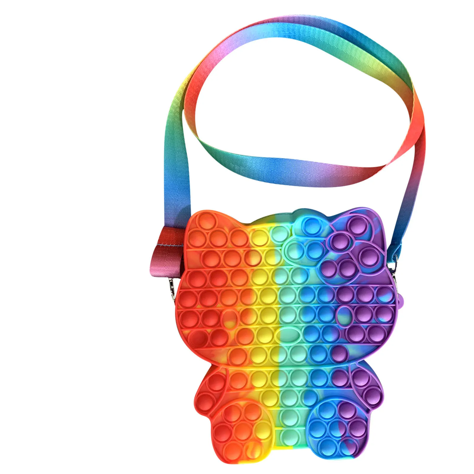 

Пузырьки на плечо Pop Its, радужные пузырьки с диммером, сенсорные игрушки для детей и взрослых, игрушки-фиджеты для игр