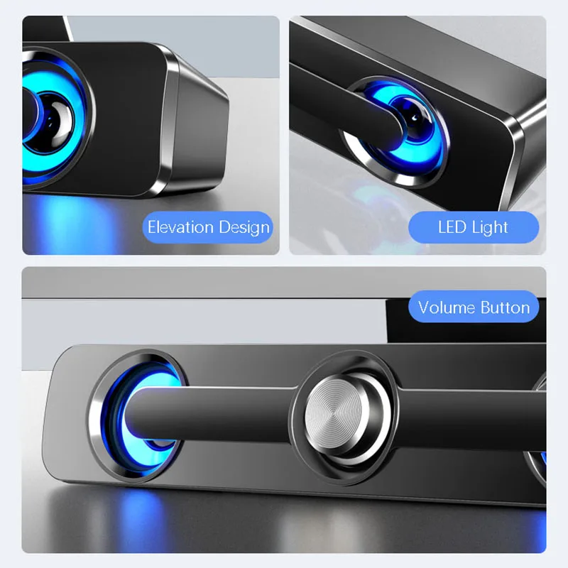 USB Wired Powerful Computer Speaker Bar Stereo Sub-woofer Bass speaker Surround Sound Box for PC Laptop phone Tablet MP3 MP4 | Электроника